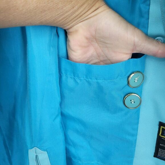 Vintage Misty Harbor Raincoat Trench 10 Blue Double Breasted Yachtsman Cloth - Picture 13 of 17